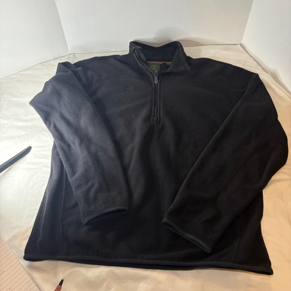 Timberland Men's Large Pullover Fleece 1/4 Zip Sweatshirt /Jacket Black